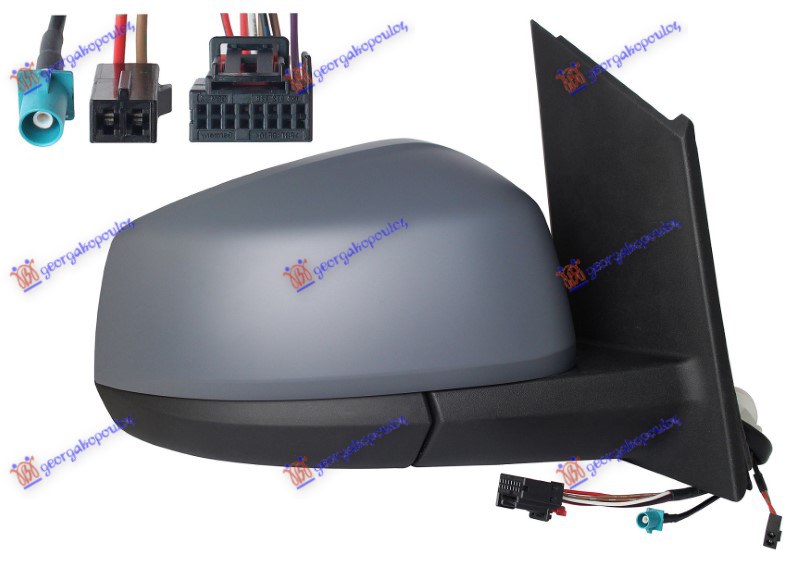 RETROVIZOR ELEKTRICNI SA GREJACEM PM (ELEKTRO-SKLOPIV) (PRACENJE TRAKE) (ANTENA) (7+2+1 PIN) (A KVALITET) VW CADDY 2020- (SBB/SBJ)