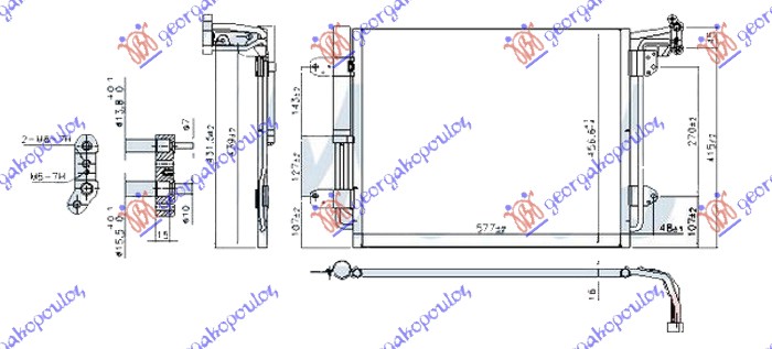HLADNJAK KLIME 1.4 TSi BENZIN - 2.0 TDi DIZEL (540x450x16) 2015- VW TIGUAN 2011-2016 (5N)