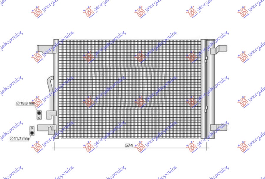 HLADNJAK KLIME 1.4/1.5/2.0 TSI BENZIN - 2.0 TDI DIZEL (576x388) SKODA SUPERB 2019-2024 (3V3/3V5)