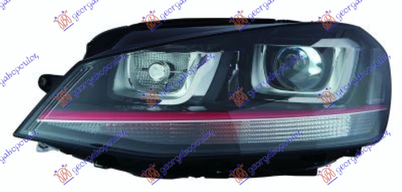 FAR Bi-XENON SA LED DNEVNIM SVETLOM (GTI) (TYC) VW GOLF 7 2013-2016 (5G1)
