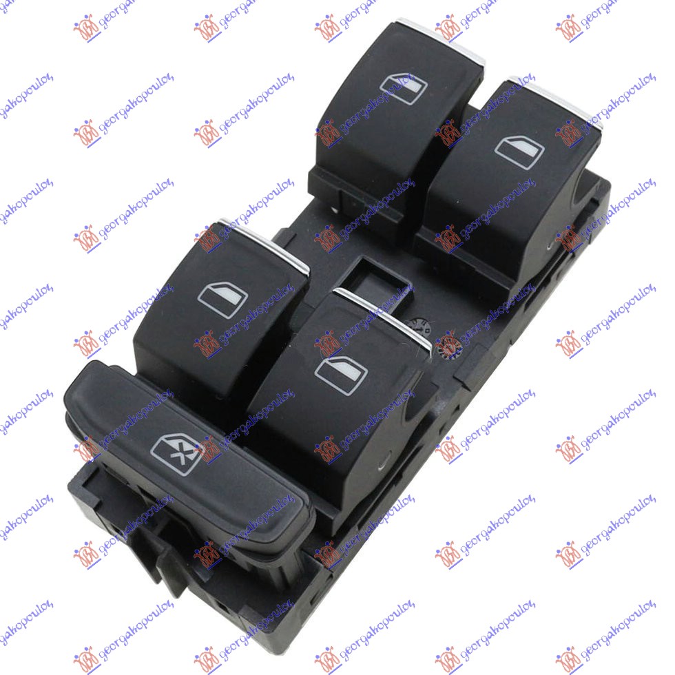 PREKIDAC U PREDNJIM VRATIMA CRNI/SREBRNI (4 TASTERA) (8 PIN) VW ARTEON 2017-2020 (3H7/3H8)