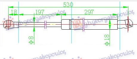 AMORTIZER GEPEK VRATA (532L-520N) VW GOLF 7 2016-2019 (BQ)