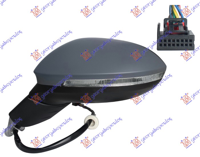 RETROVIZOR ELEKTRICNI SA GREJACEM PM (MEMORIJA) (MIGAVAC) (SVETLO) (11 PIN) (A KVALITET) (ASFERICNO STAKLO) VW GOLF 8 VARIANT 2024- (CG5/DB5)