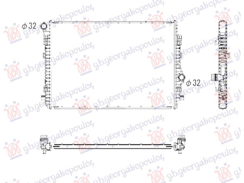 HLADNJAK MOTORA 1.5 TSI BENZIN (CEVI DIJAGONALNO) (650x465) VW GOLF 8 2024- (CD1/DA1)