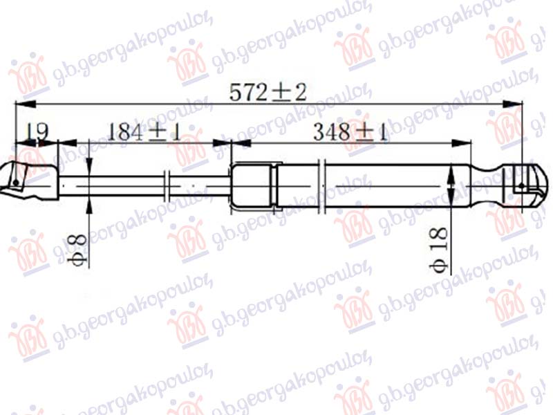 AMORTIZER GEPEK VRATA (570L-620N) VW T-ROC 2017-2022 (A11/D11)