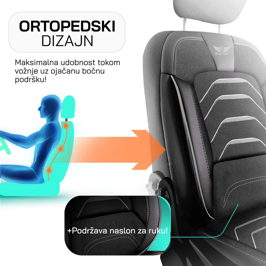 Bodrum crno/crna presvlake za sedišta — slika 4