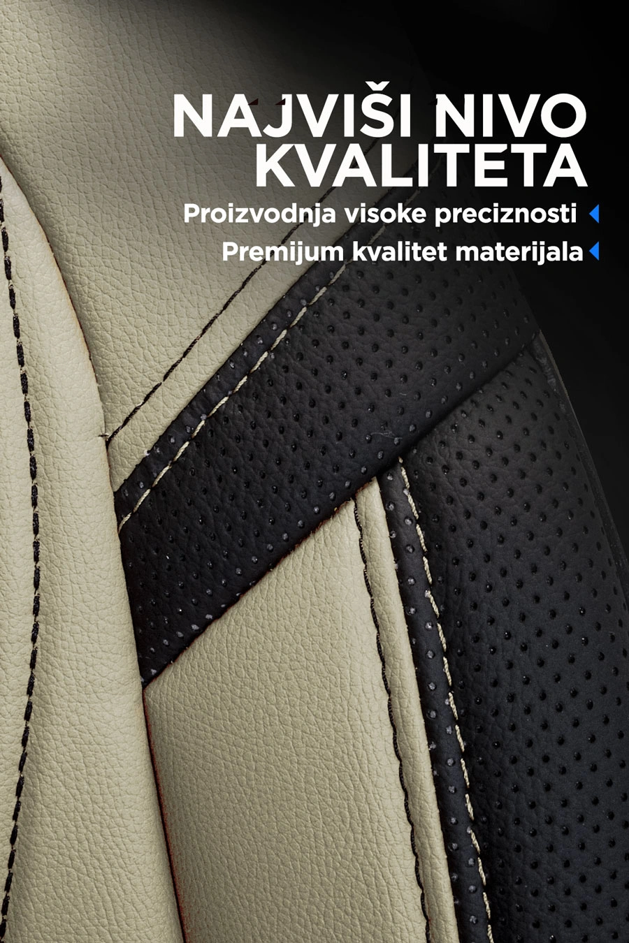 Pars bež/crni presvlake za sedišta — slika 6